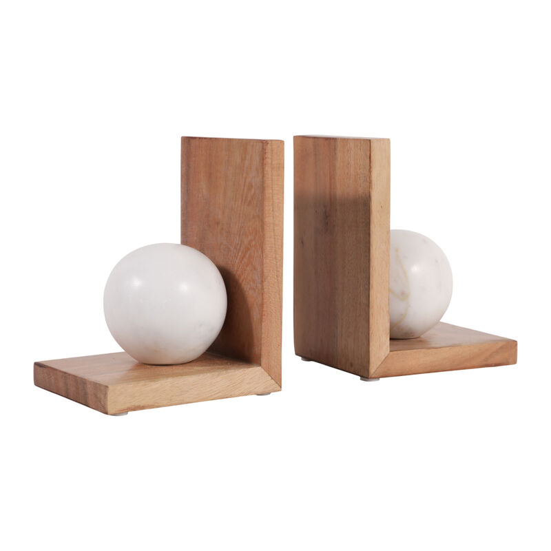 S/2 6" Bookend With Marble Orb image number 2