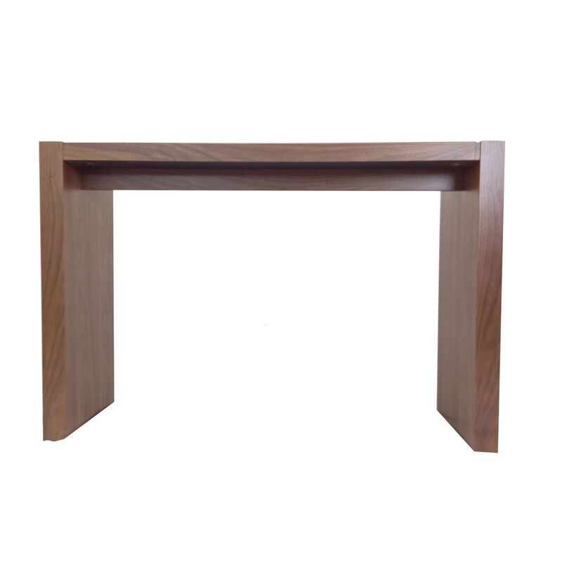 Joey 60 Inch Modern Bar Table, Lacquered Brown Finish, Composite Wood Frame