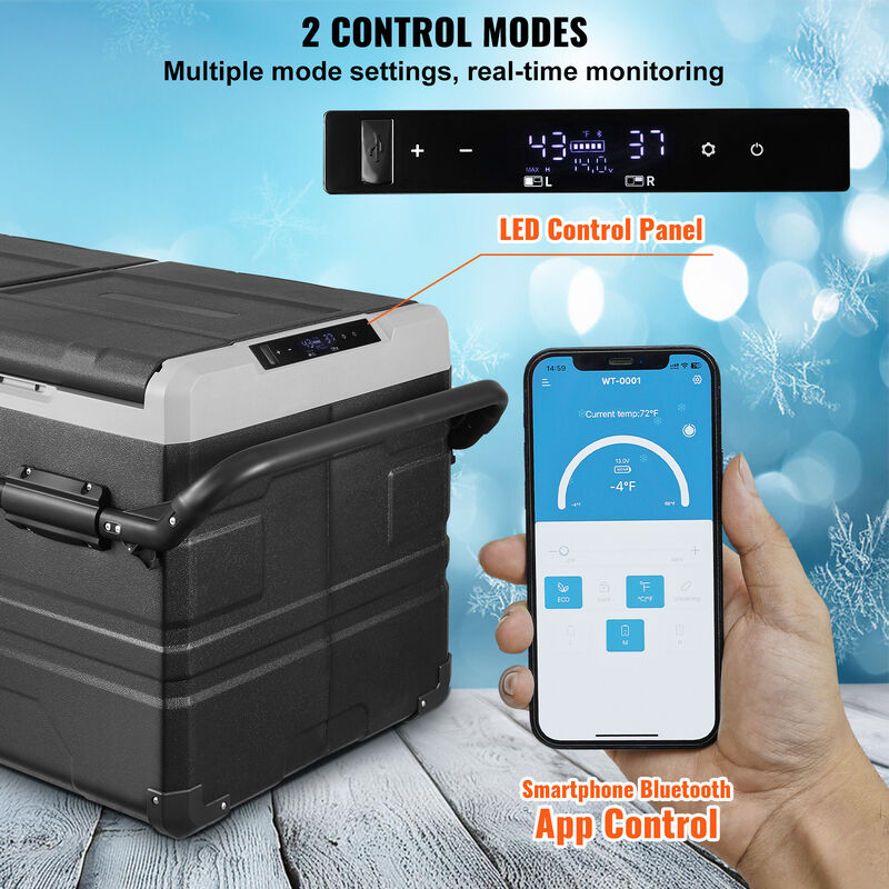 VEVOR Portable Car Refrigerator Freezer Compressor 115 L Dual Zone for Car Home image number 3
