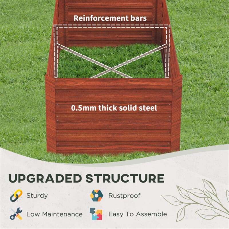 Sturdy Wooden Flower Planter Box for Patio and Backyard