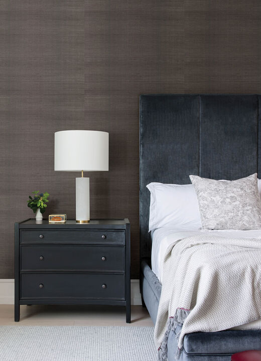 Colcord Charcoal Sisal Grasscloth Wallpaper