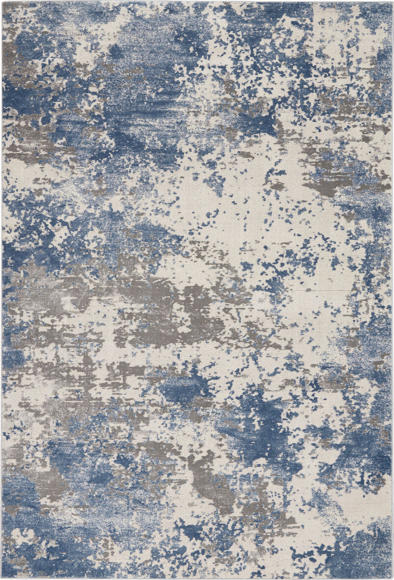 Rustic Textures RUS08 Gray/Blue 6' x 9' Rug