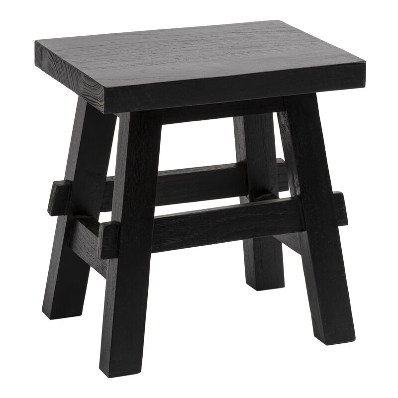 Revine Rustic Farmhouse Solid Mindi Wood Handcrafted Accent Stool image number 0