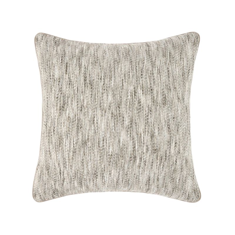 Sam Square Accent Throw Pillow, 22 Inch, Cotton Blend Textured Beige - Benzara