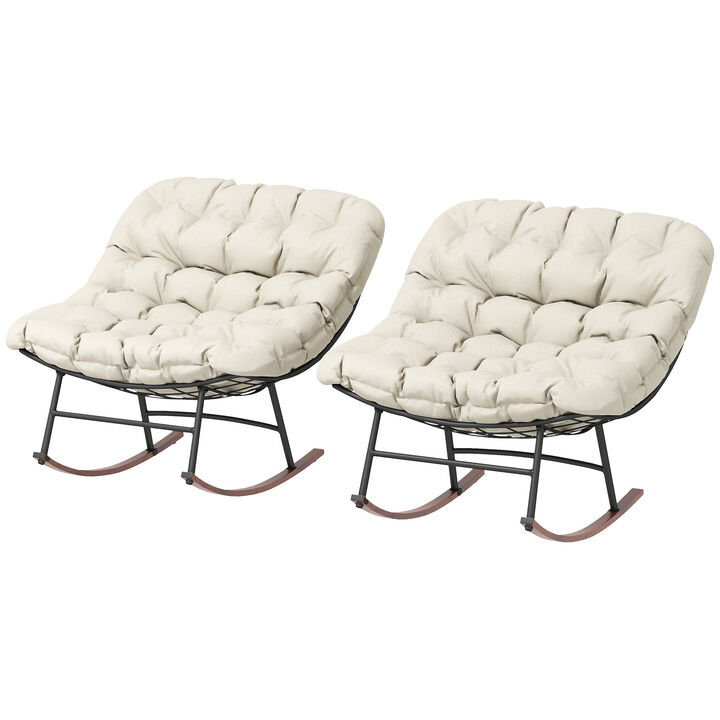 Hivvago 2-Pack Patio Rocking Chairs for Garden and Porch