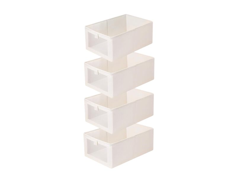 Linen Closet Organizers | 4-Pack Storage Bins for Home Organization image number 0