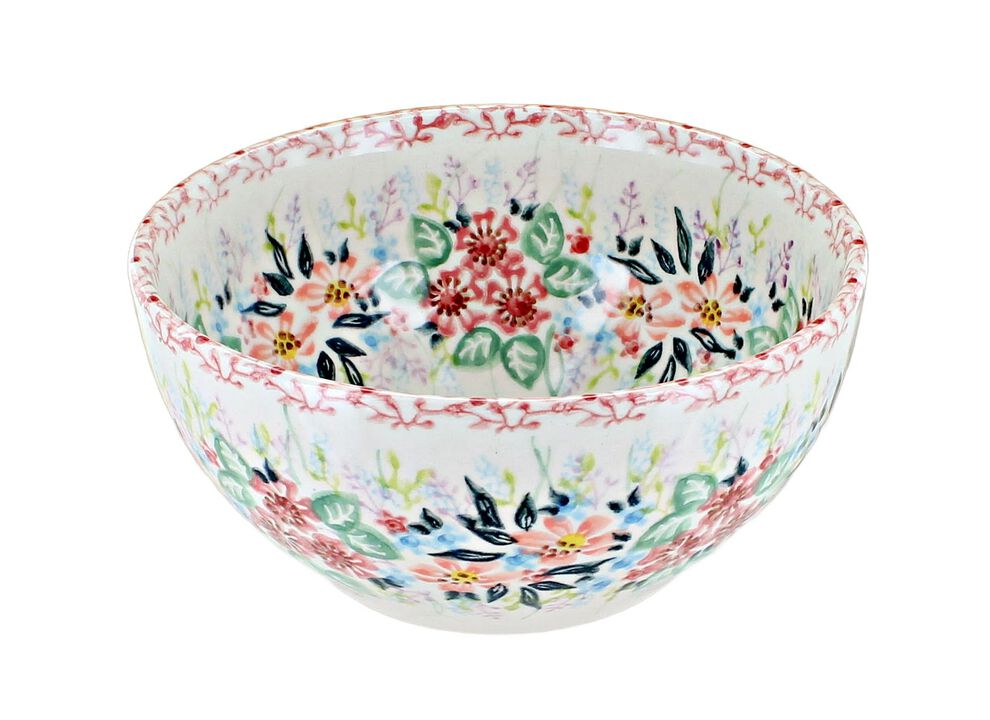 Blue Rose Polish Pottery Fairy Meadow Cereal/Soup Bowl