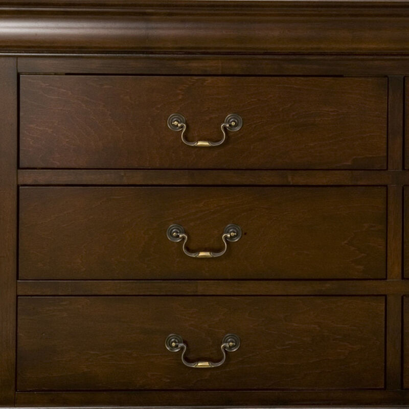 Solid Wood Six-Drawer Dresser for Bedroom Storage and Organization