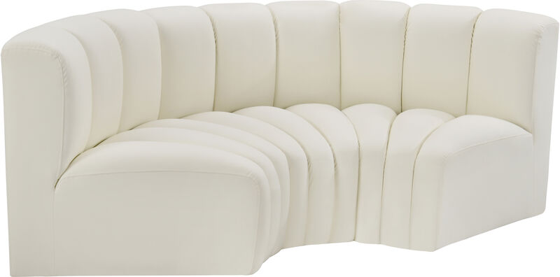 Meridian Furniture Arc Cream Vegan Leather Modular Sofa image number 3