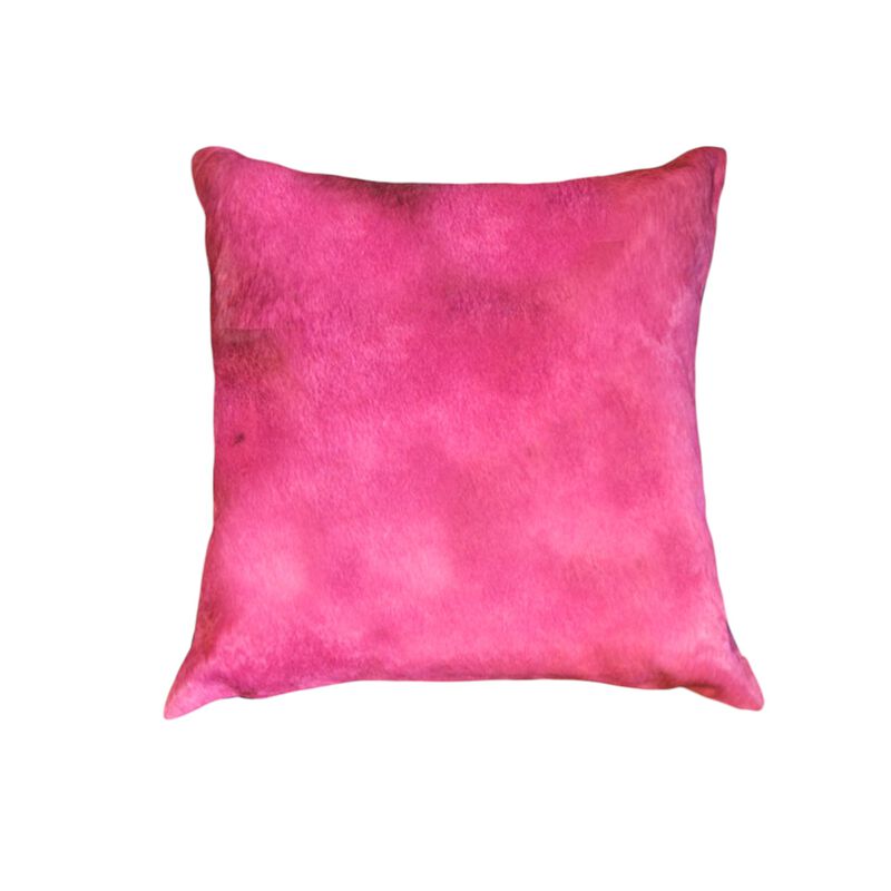 Fuchsia Cowhide Pillow Cover for Sofa, Couch, or Bed Decoration