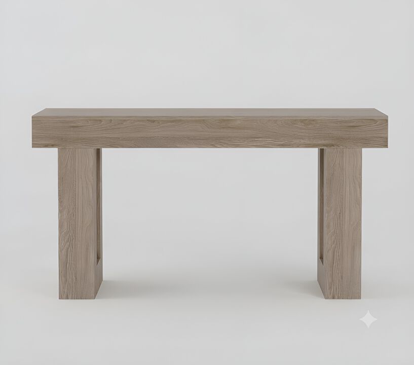 63-Inch Wooden Console Table, Modern Sofa Table for Living Room