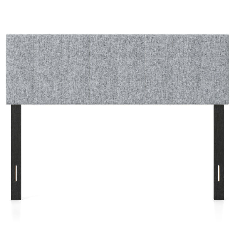 Queen and Full Size Quilted Grid Headboard with Upholstered Linen Fabric image number 0
