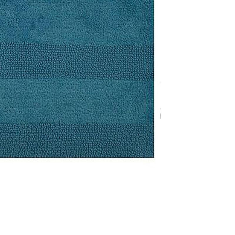 Splendid Striped Soft Plush Cotton Bath Rug 21" X 34" Aqua by Castle Hill London