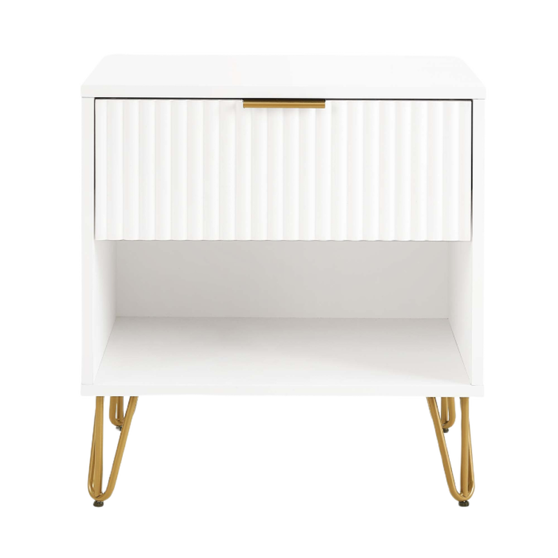 Dumbo 1-Drawer Nightstands in White (Set of 2)