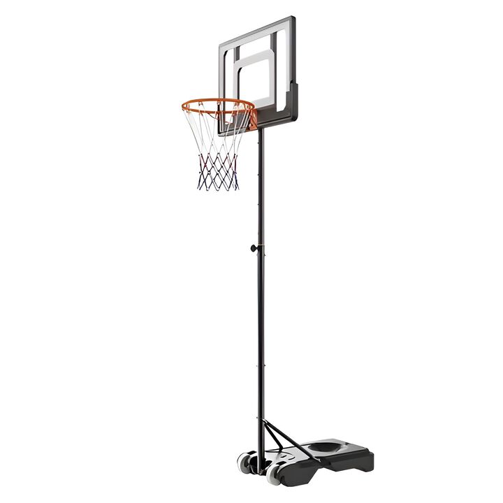 Height Adjustable Basketball Hoop with Stand, Portable Goal for Indoor Outdoor Kids and Adults-Black