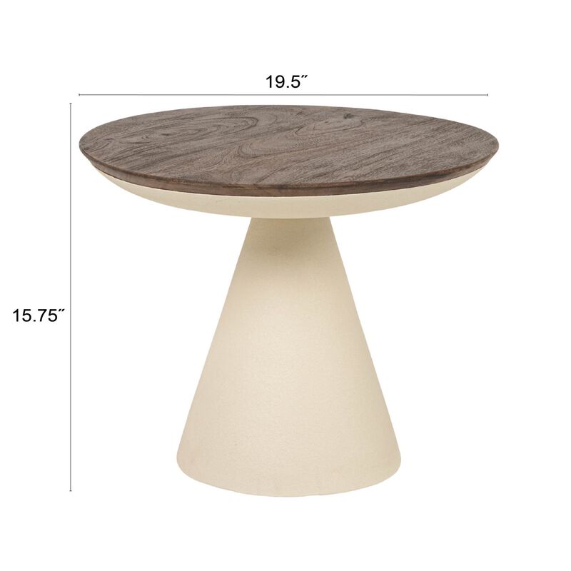 Cream Mango Wood & Iron Accent Table, Large image number 2