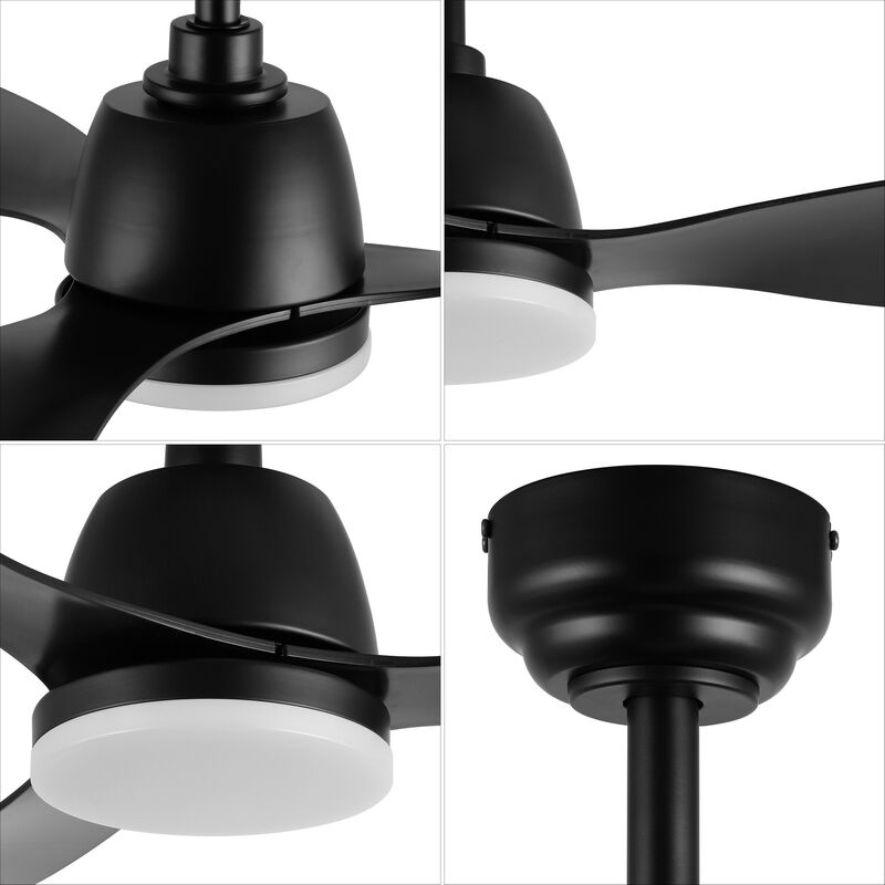 Audie Classic Industrial Iron/Plastic Integrated LED Ceiling Fan