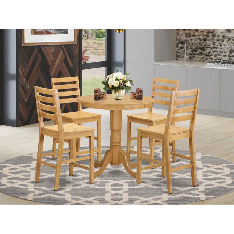 5 PC Dining counter height set-pub Table and 4 Dining Chairs.