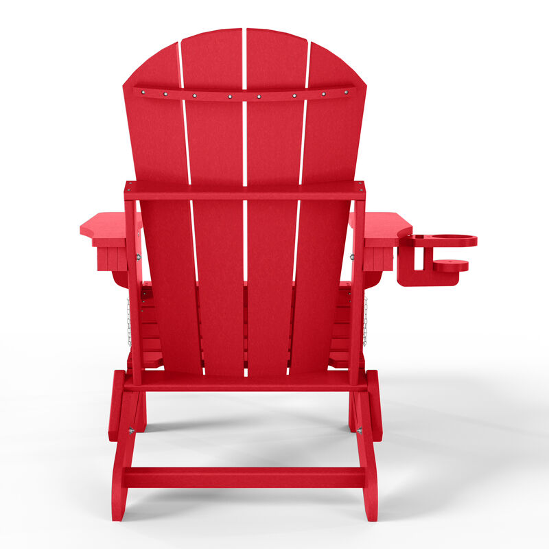 WestinTrends Folding Adjustable Adirondack Chair with Retractable Ottoman and Cup Holder image number 3