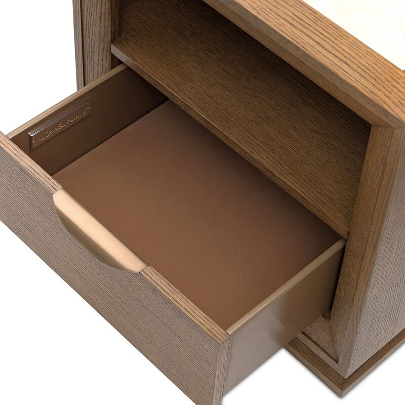 Portrait 1-Drawer Nightstand with LED Lights - Sienna Brown image number 8