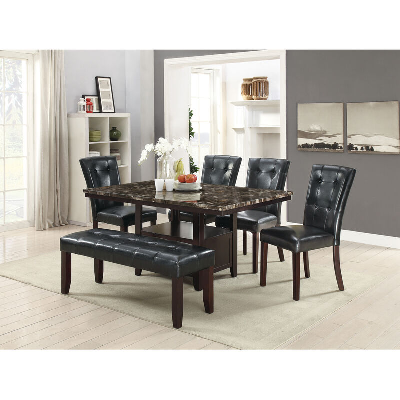 Streamdale Leather Upholstered Dining Chair, Black(Set Of 2) image number 4