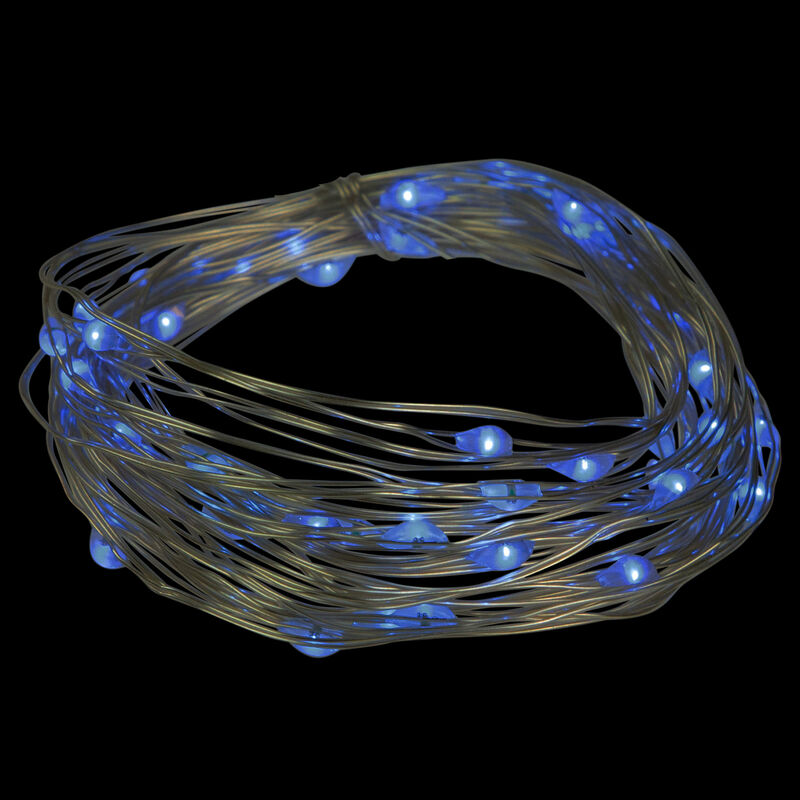 50-Count Blue LED Micro Fairy Christmas Lights - 16ft Copper Wire image number 2