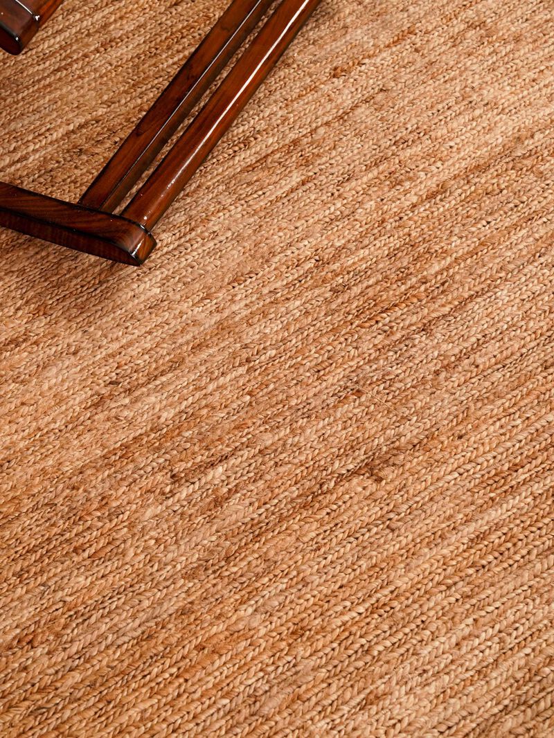 HAND KNOTTED SUMAK JUTE ECO-FRIENDLY AREA RUGS  - Solid Plain Pattern, High Pile, Natural Fiber, Outdoor Indoor Handmade Area Rugs for Living Room, Bed Room (J00064) image number 2