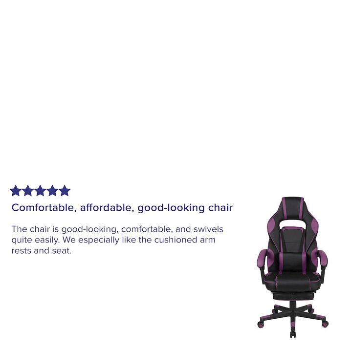 Flash Furniture X40 Gaming Chair Racing Computer Chair - Black/Purple