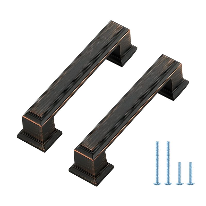5 Pack Kitchen Cabinet Pulls Square Drawer Pulls 3 Inch Hole Center Cabinet Handles Oil Rubbed Bronze Drawer Pulls Kitchen Cabin