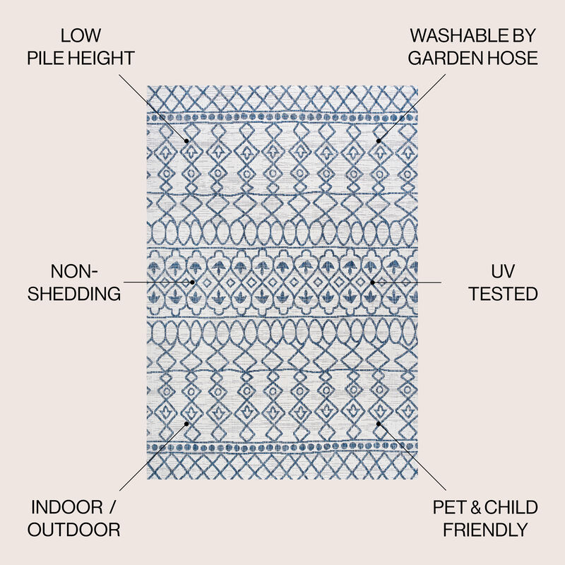 Kafel Tribal Bohemian Indoor/Outdoor Area Rug