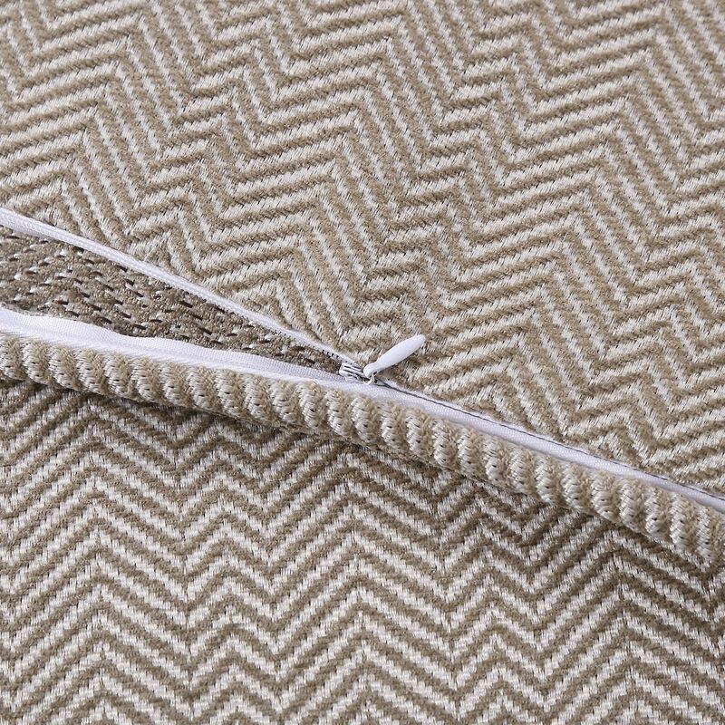 Chenille Herringbone King Sand Duvet Cover Set image number 5