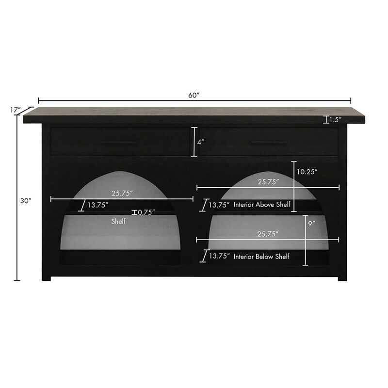 Gracie Mills Forney Versatile Console in Black/Grey