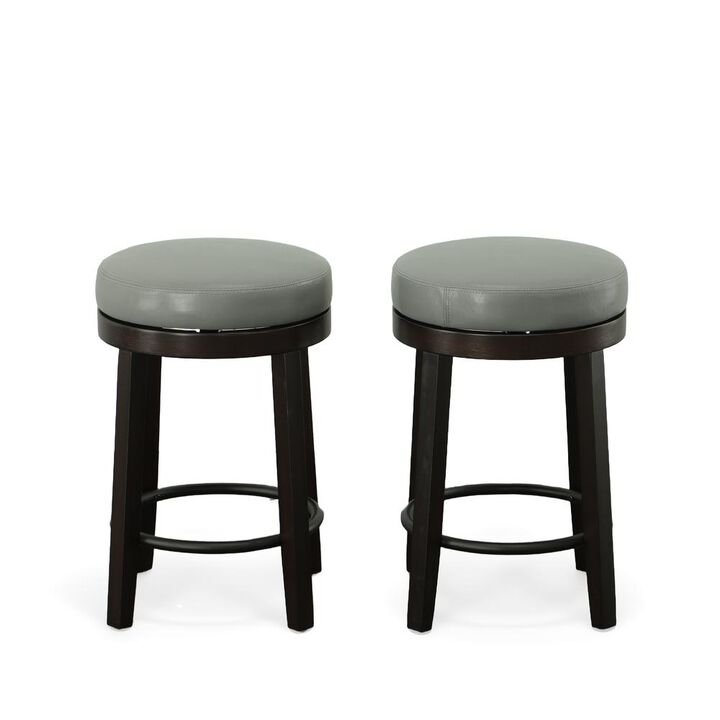 Carolina Living Era Swivel 24 Counter Stool - Set of 2 - Gray/Espresso