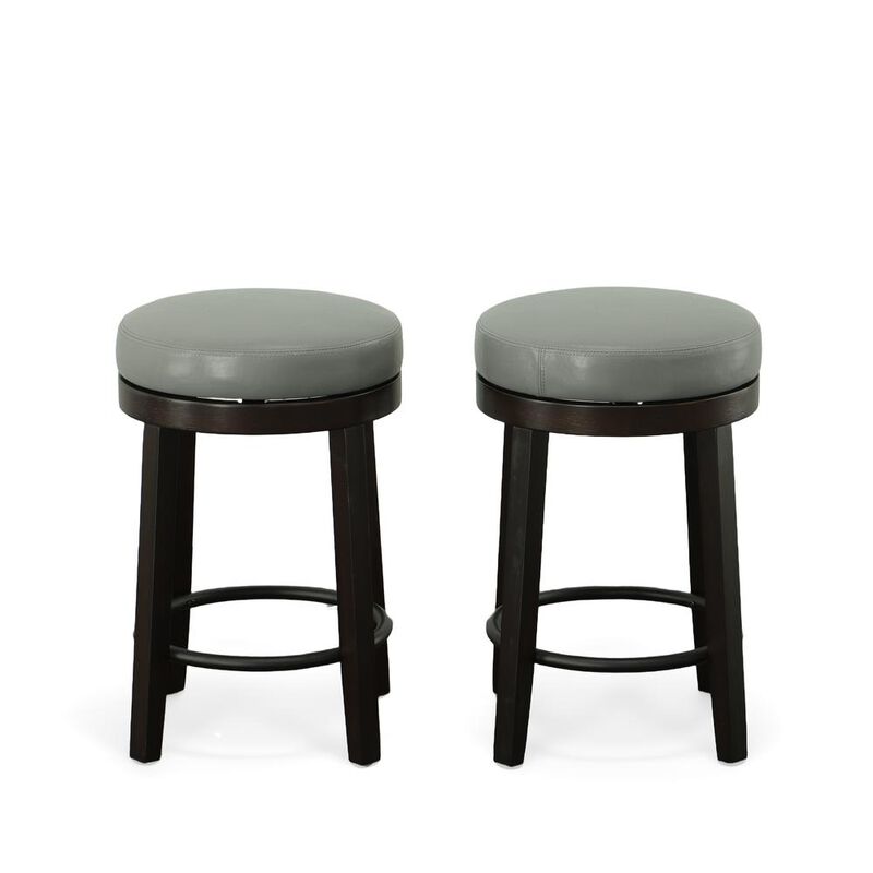 Carolina Living Era Swivel 24 Counter Stool - Set of 2 - Gray/Espresso