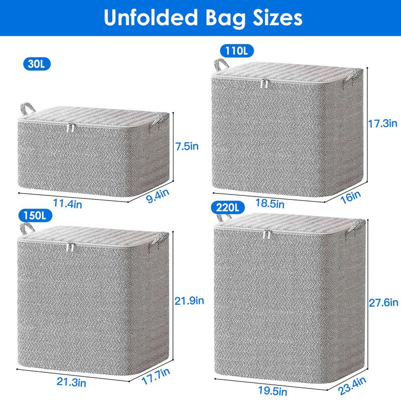 4 Pack Foldable Non Woven Storage
