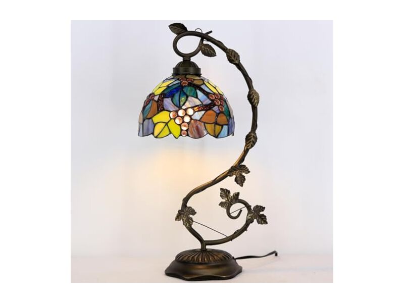 Tiffany Style Stained Glass Table Lamp For Bedroom Home Office 8 X 10 X 21 Inch image number 2