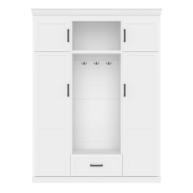 Merax  Entryway Storage Cabinet with Bench  Modern Hall Tree Organizer Hooks & Shelves for Hallway/Entry