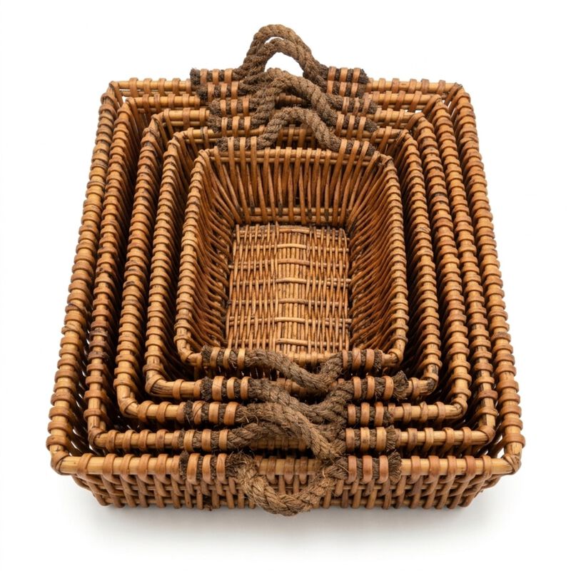 Multi-Functional Willow Baskets Full Collection -5 Pieces Set image number 0