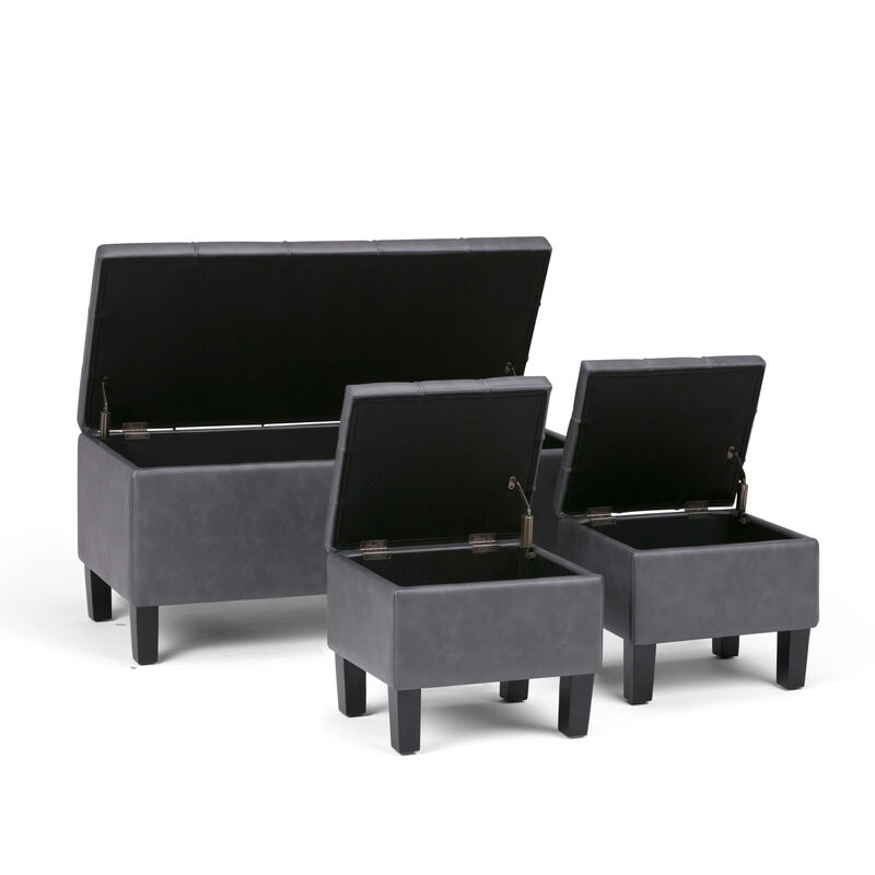 Simpli Home Dover 3 Piece Storage Ottoman image number 3