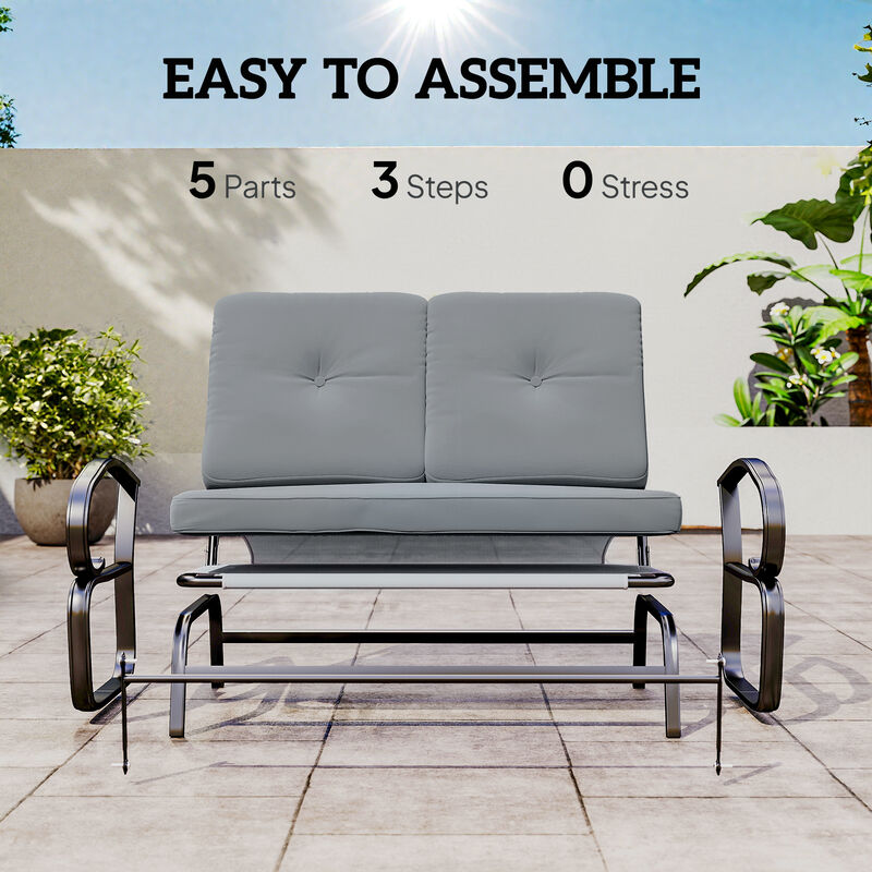 Hivvago 2-Person Outdoor Glider Bench image number 6