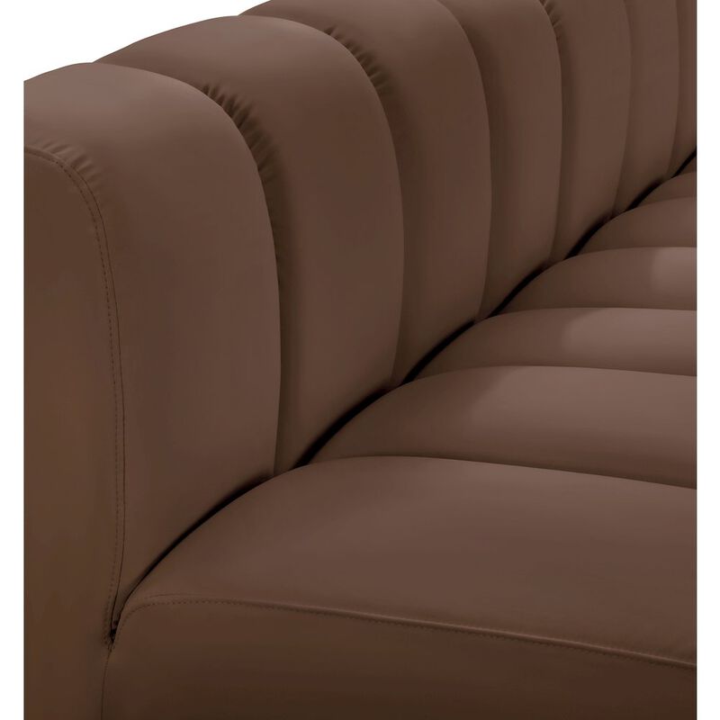 Meridian Furniture Arc Brown Vegan Leather Modular Sofa