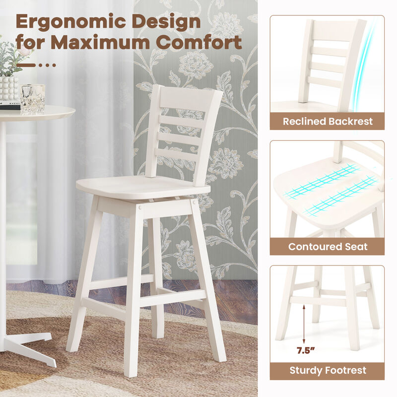 Set of 2 Counter Height Barstools with Footrest Perfect for Kitchen Island or Bar Use