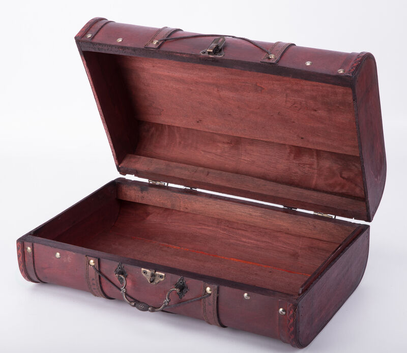 Pirate Style Cherry Vintage Wooden Luggage with X Design
