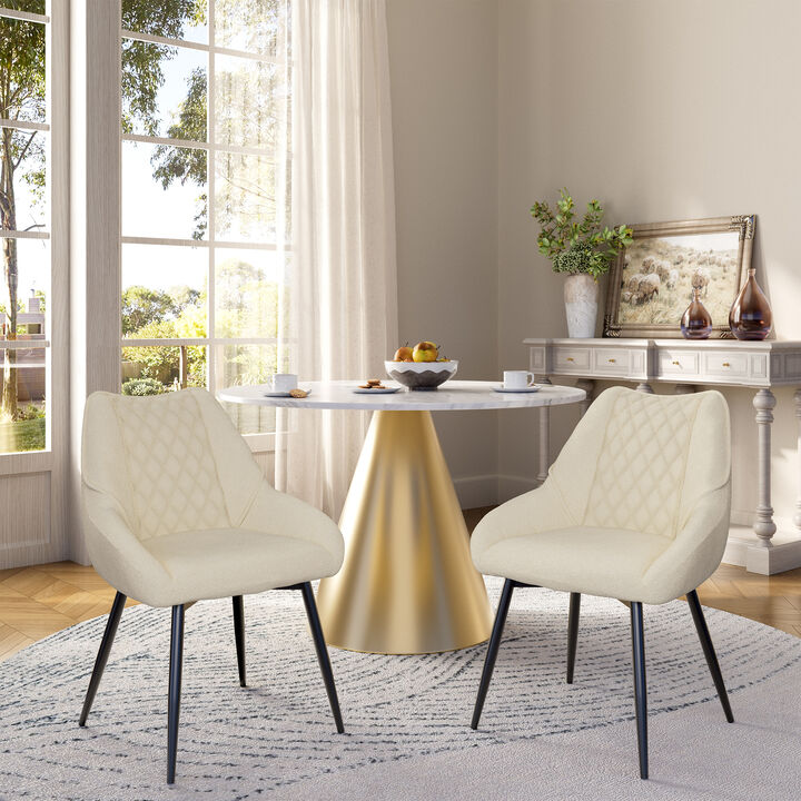 Fabric Soft Dining Chairs (Set of 2)