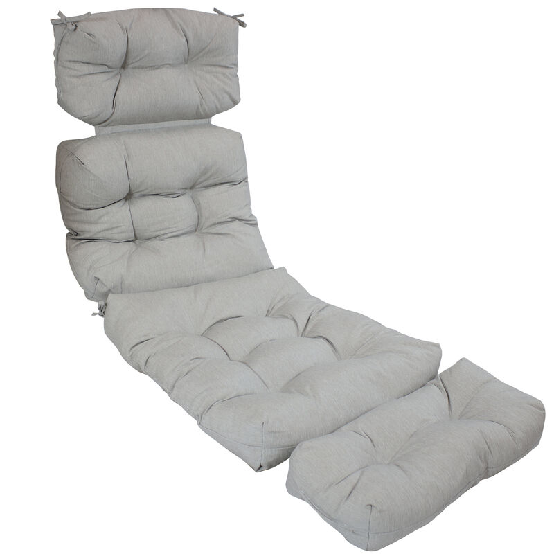 Sunnydaze Indoor/Outdoor Olefin Tufted Chaise Lounge Chair Cushions