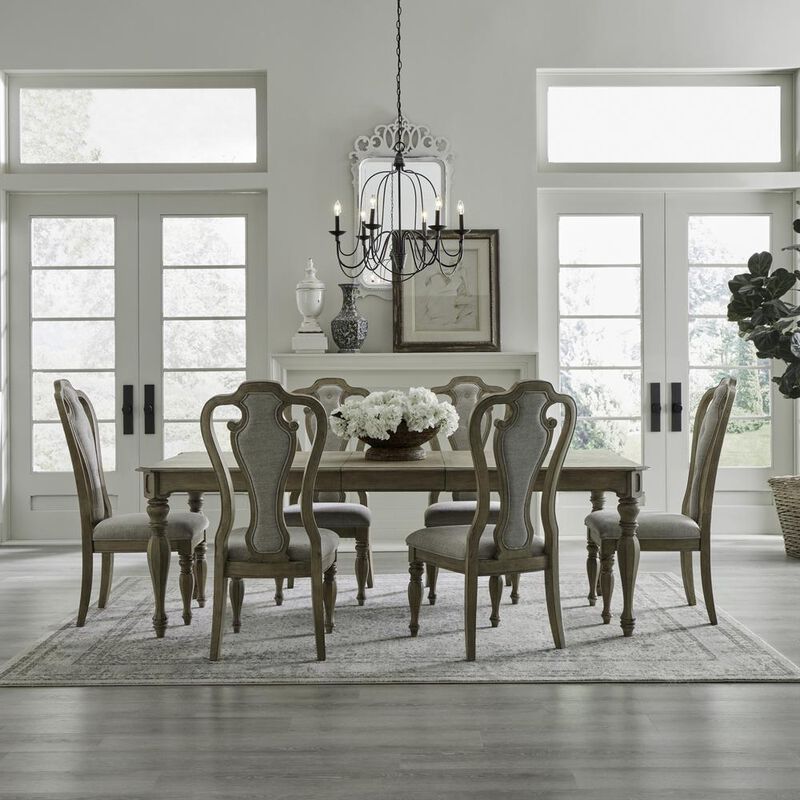 Liberty Furniture 7 Piece Rectangular Table Set in Rubberwood Solids w/ White Oak & Birch Veneers image number 1