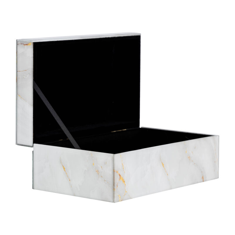 White & Gold Wood Decorative Box