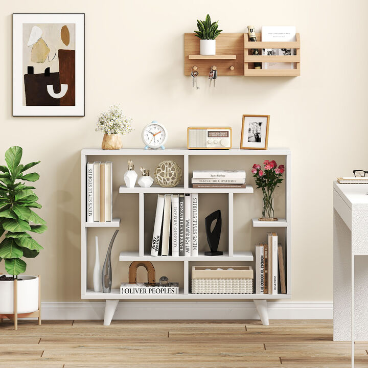 Modern Geometric Bookcase with Anti-Tip Kit – 5-Tier Storage Display Shelf