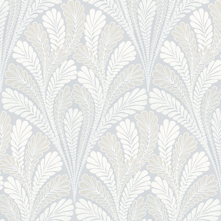 Shell Damask Blue Wallpaper