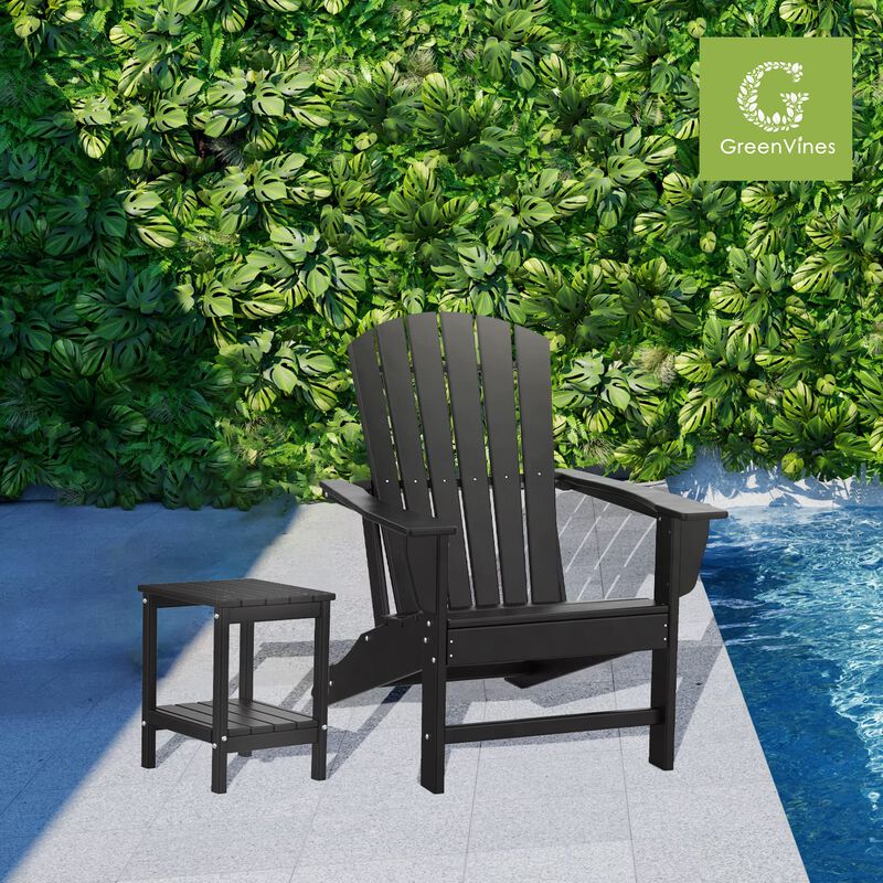 GREENVINES Adirondack Chairs, HDPE All-Weather Fire Pit Chairs, Plastic Campfire Chair for Deck Backyard Patio Outdoor Poolside